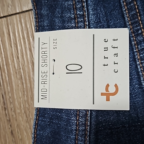 true craft Denim Mid-Rise Shorty Stretch Blue Jean Shorts 3" Inseam Women's 10 - Picture 4 of 16